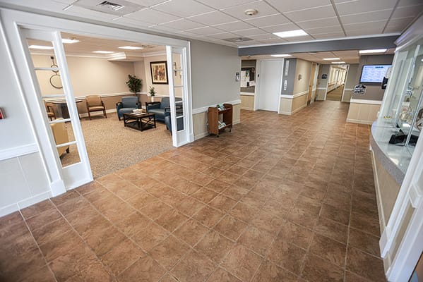 Interior view of a common area in a senior living facility
