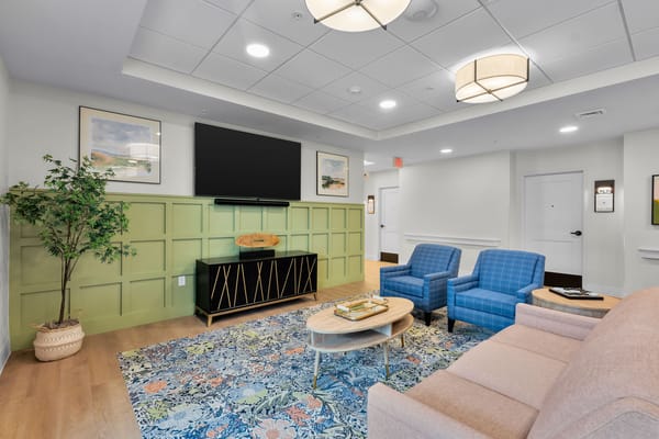 Cozy common area with comfortable seating and decor