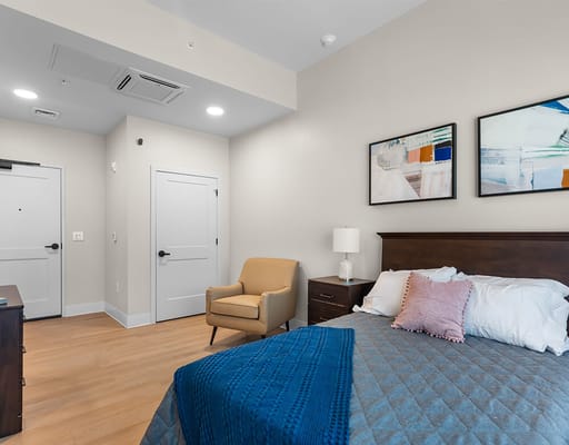 Well-furnished private resident room with modern decor