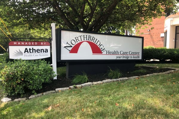Facility sign displaying Northbridge Health Care Center logo