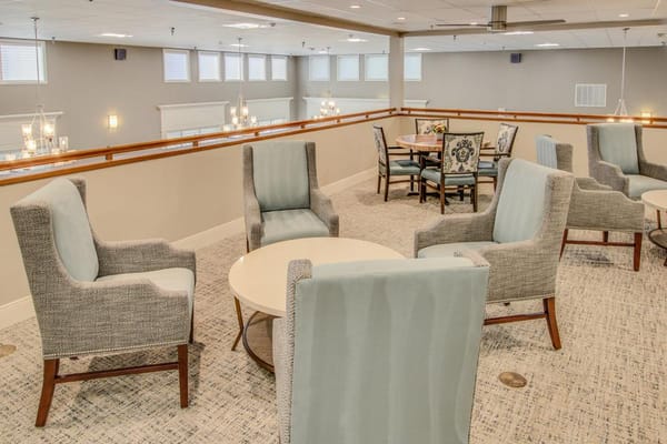 Common area with comfortable seating and tables