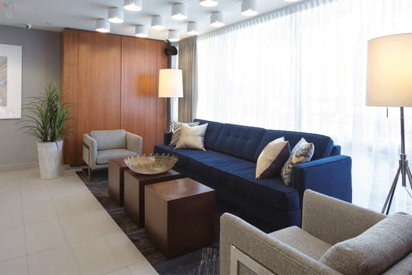 Modern seating area in a bright lounge