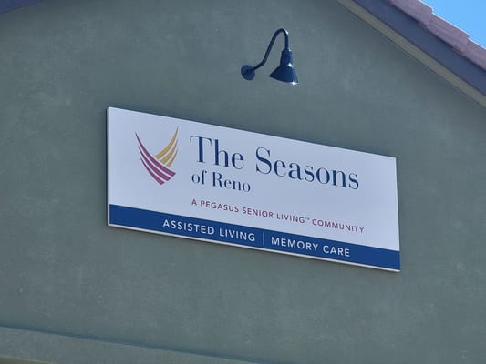 Facility logo on a building exterior