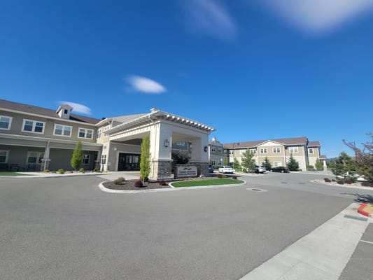 Main entrance of Clearwater at Rancharrah senior living facility