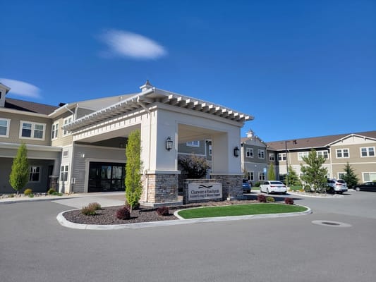 Main entrance of Clearwater at Rancharrah senior living facility