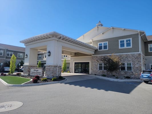 Main entrance of Clearwater at Rancharrah senior living facility