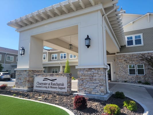 Main entrance sign of Clearwater at Rancharrah