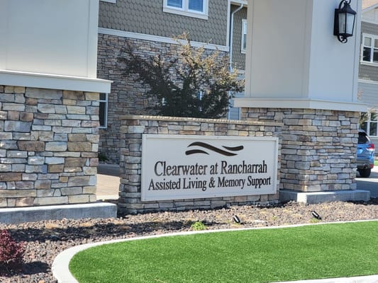 Sign for Clearwater at Rancharrah, Assisted Living & Memory Support