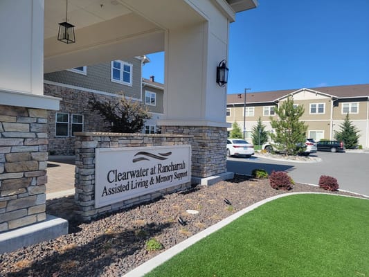 Sign for Clearwater at Rancharrah assisted living and memory support