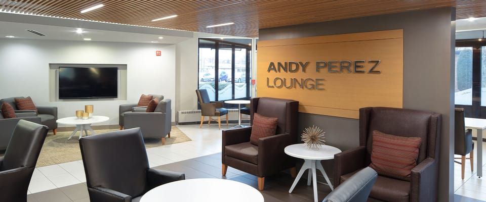 Interior view of the Andy Perez Lounge in the facility