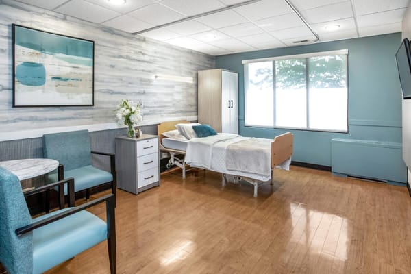 Bright, spacious interior of a resident room