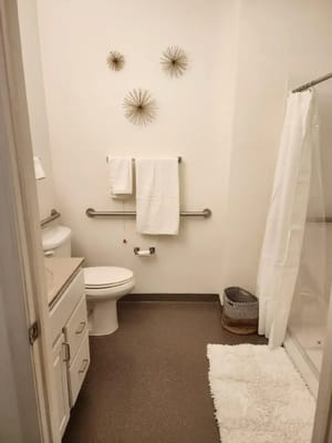 Bright and clean bathroom with modern fixtures