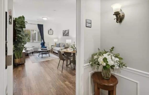 Interior view of a welcoming resident room