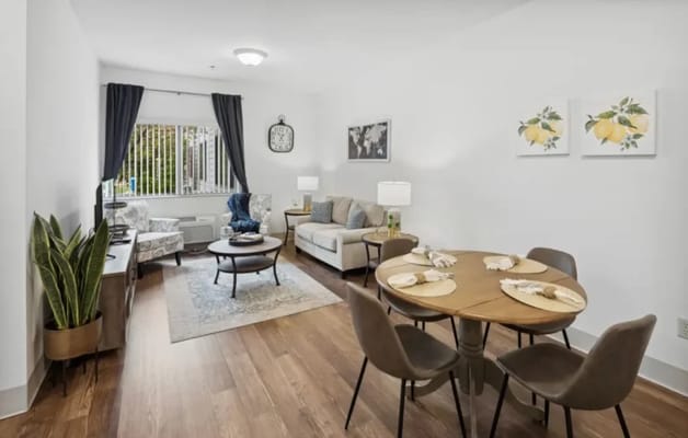 Interior view of a cozy resident living space