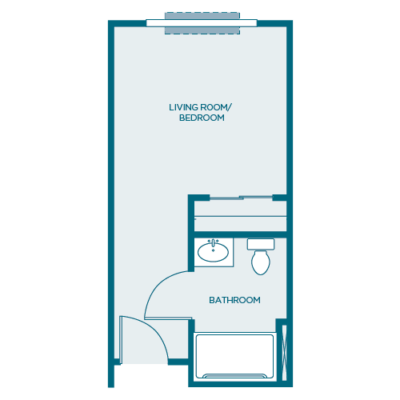 Architectural floor plan of a living unit