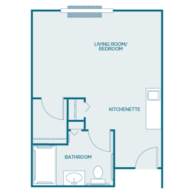 Architectural floor plan of a living space