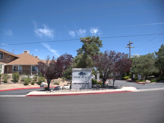 Entrance sign for Park Place Assisted Living facility
