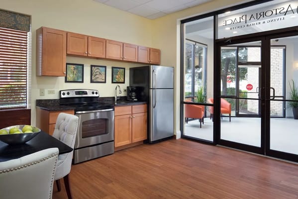 Interior view of a kitchen area in Astoria Place
