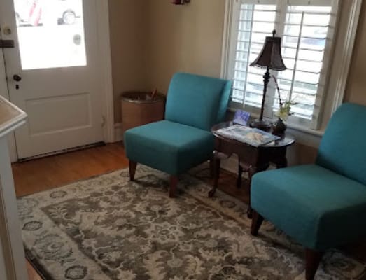 Cozy seating area in a facility lobby