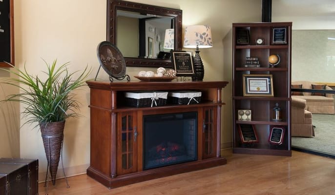 Interior of a common area with decor and furniture