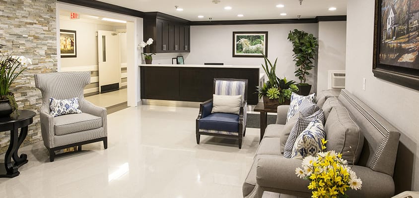 Bright and welcoming lobby area with seating