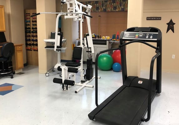 Interior view of exercise equipment in a fitness area