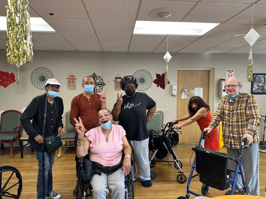 Residents enjoying an activity in a common area