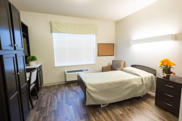 Bright and clean interior of a resident room