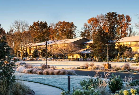 Exterior view of Willamette Oaks in winter