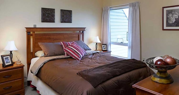 Cozy interior of a senior living bedroom
