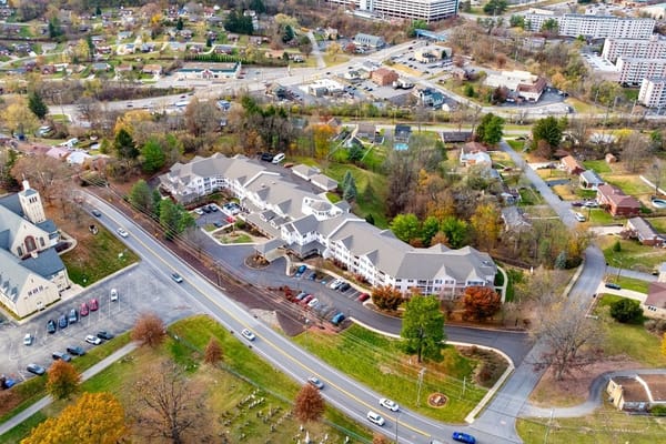 Aerial view of Provincial Bethel Park facility and surrounding area