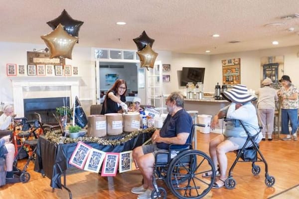 Residents enjoying an activity in a common area