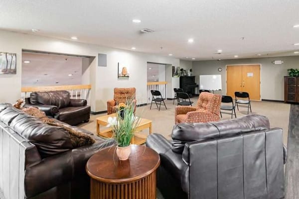 Common area with comfortable seating for residents