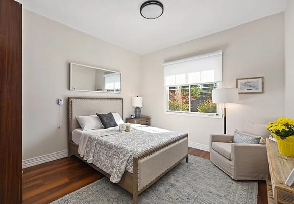 Cozy bedroom in a senior living facility