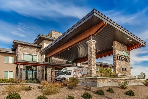 Exterior view of Legacy House building entrance
