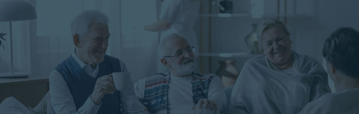 Residents enjoying conversation in a common area