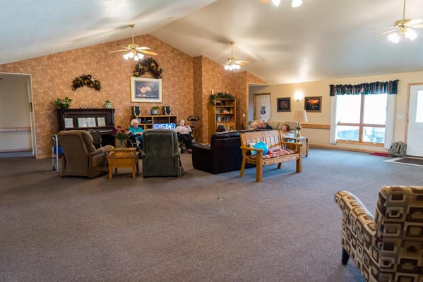 Residents socializing in a common area