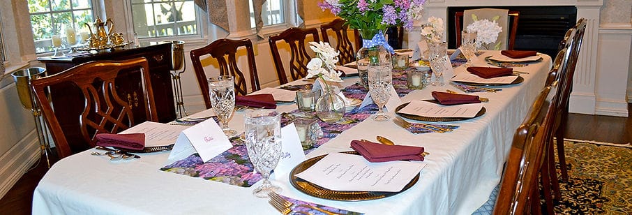 Dining table set for a special occasion