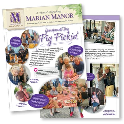 Residents celebrating Grandparents Day at Marian Manor