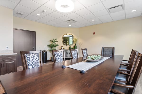 Bright interior of a communal dining space