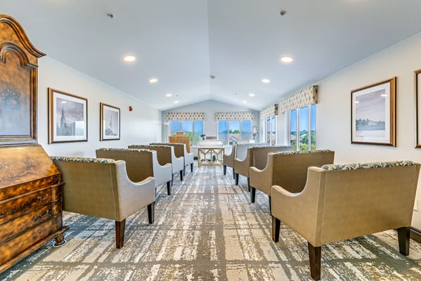 Common area with seating and windows for natural light
