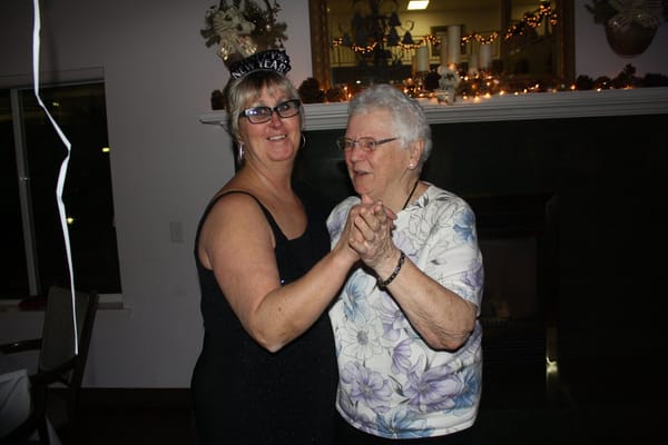 Residents celebrating New Year's Eve together