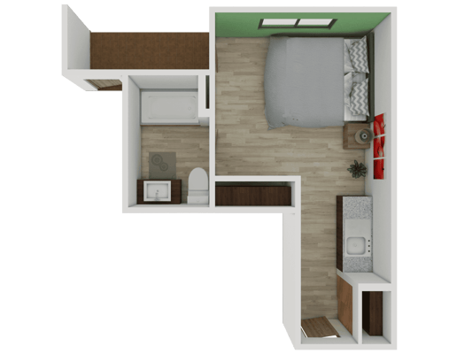 Design layout of a private resident room
