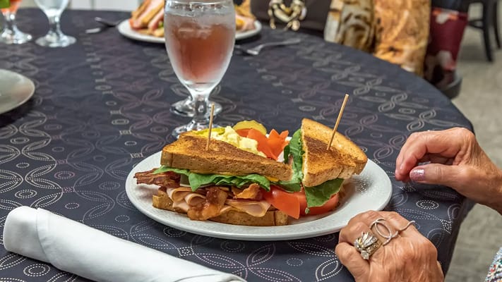 Close-up of a sandwich on a dining table