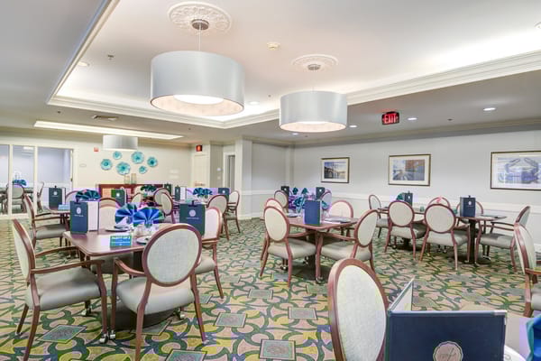 Elegant dining room set for a meal