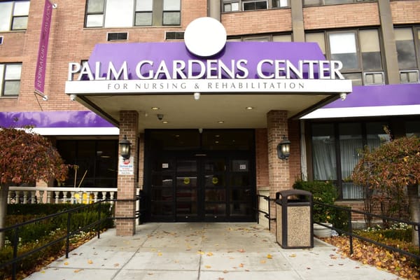 Front entrance of Palm Gardens Center