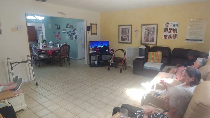 Residents enjoying a social activity in a common area