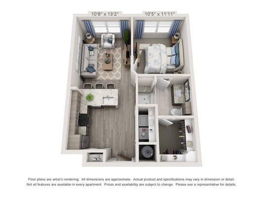 Architectural floor plan of a resident unit