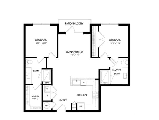 Architectural floor plan of a living space