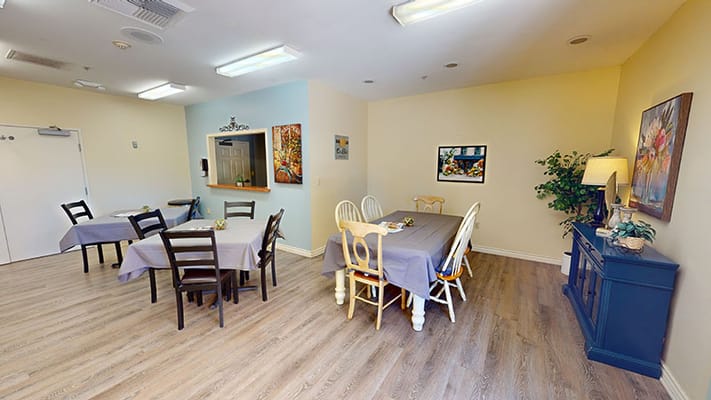 Dining area with tables and decor